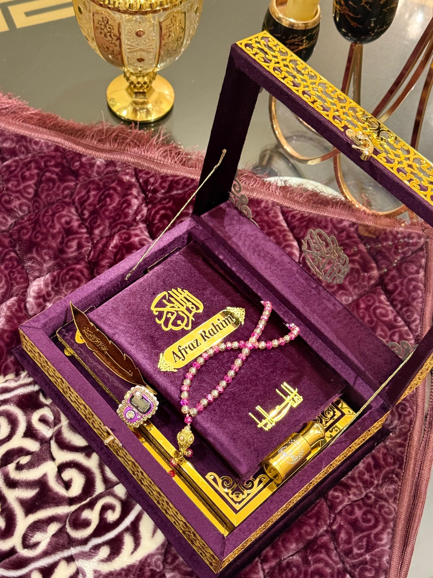 Signature Ziwaj Transparent Quran Box Set - Purple
