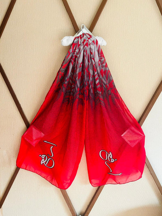 Red Huroof Customise Scarf