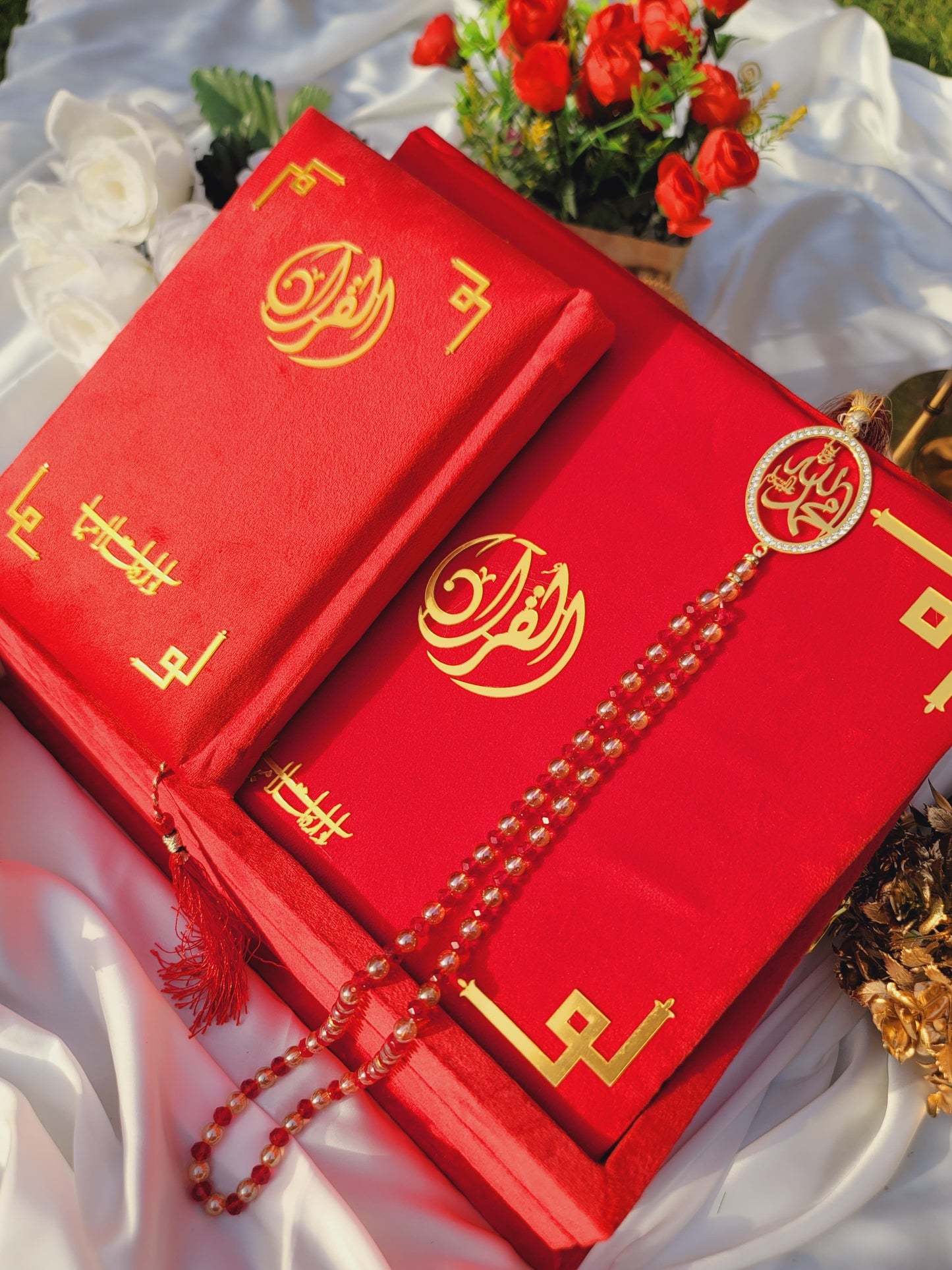 Tazkira Bridal Quran Set with Janamaz , scarf , Ittar , Tabeeh , Rahal box , Name Customize