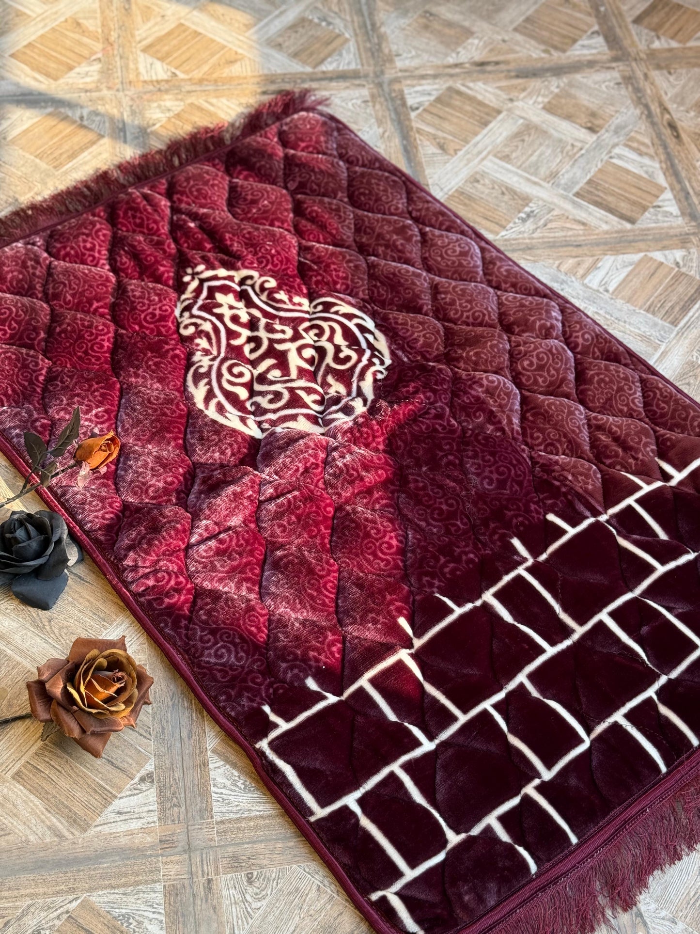 Ziwaj Purple Transparent Set ,Velvet Rahal, Velvet Box , Ittar , Tasbeeh , Counter , Prayer Mat
