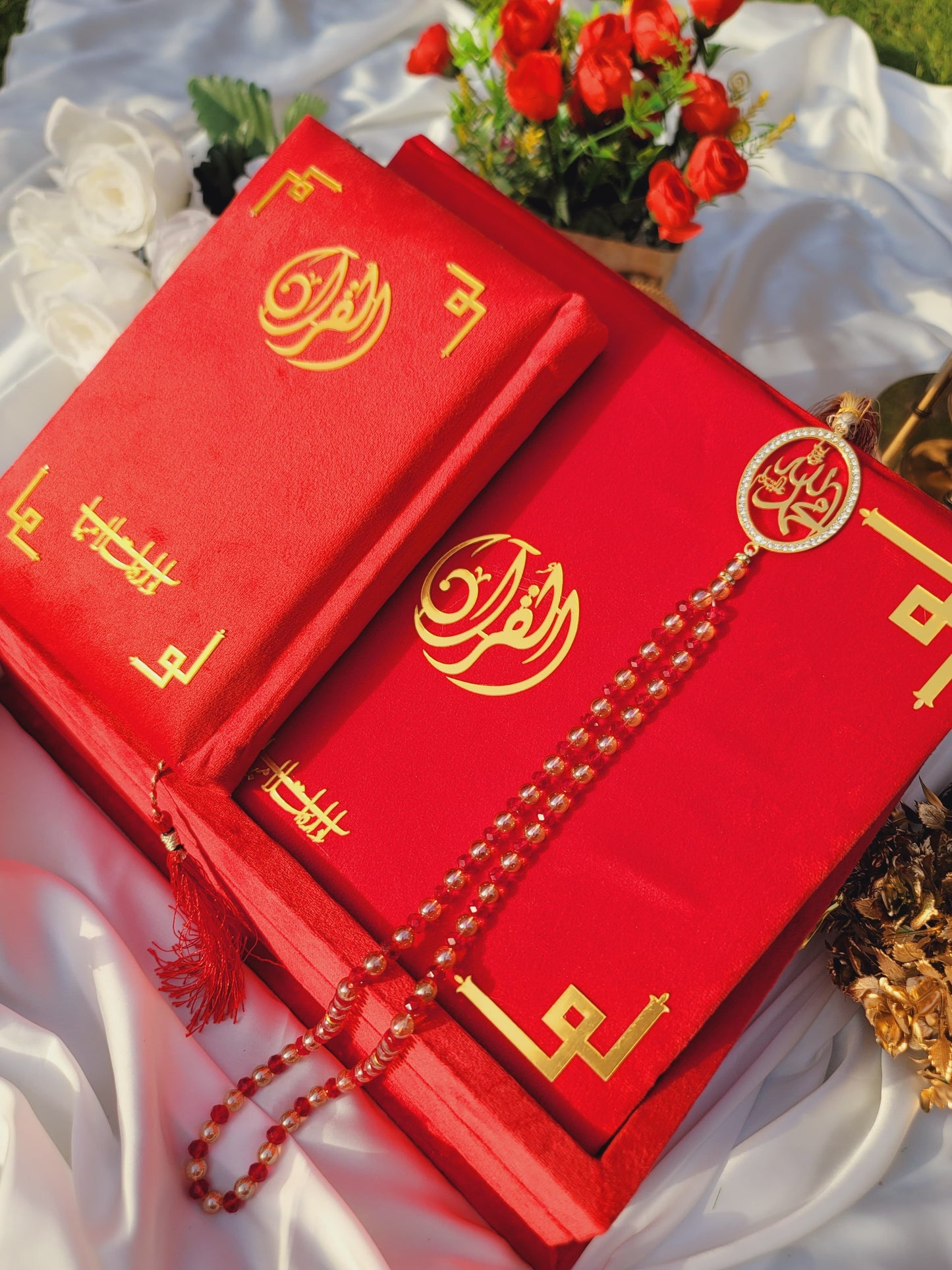 Tazkira Bridal Quran Set with Janamaz , scarf , Ittar , Tabeeh , Rahal box , Name Customize