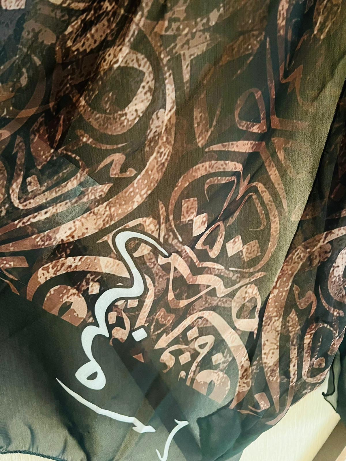 Brown Black Mix Huroof Customise Scarf