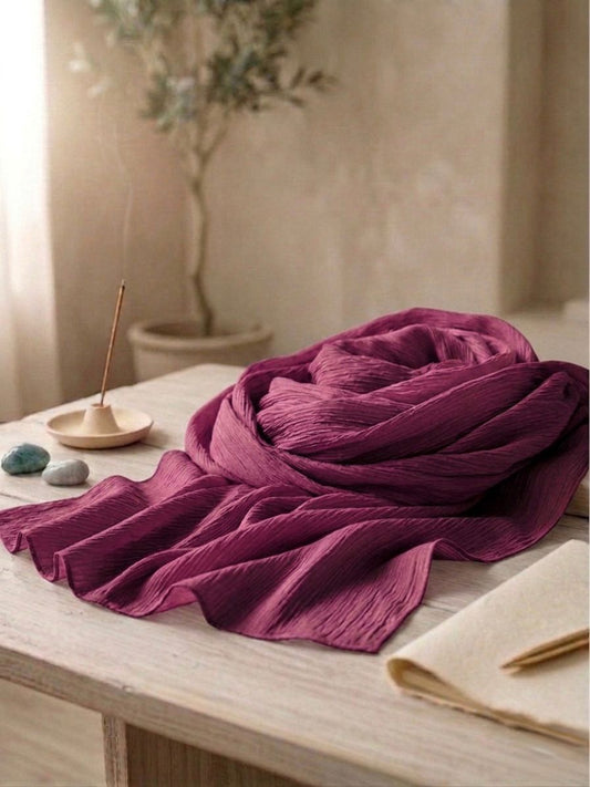 Crinkle Silk Scarf - Islamic Hijab | Purple