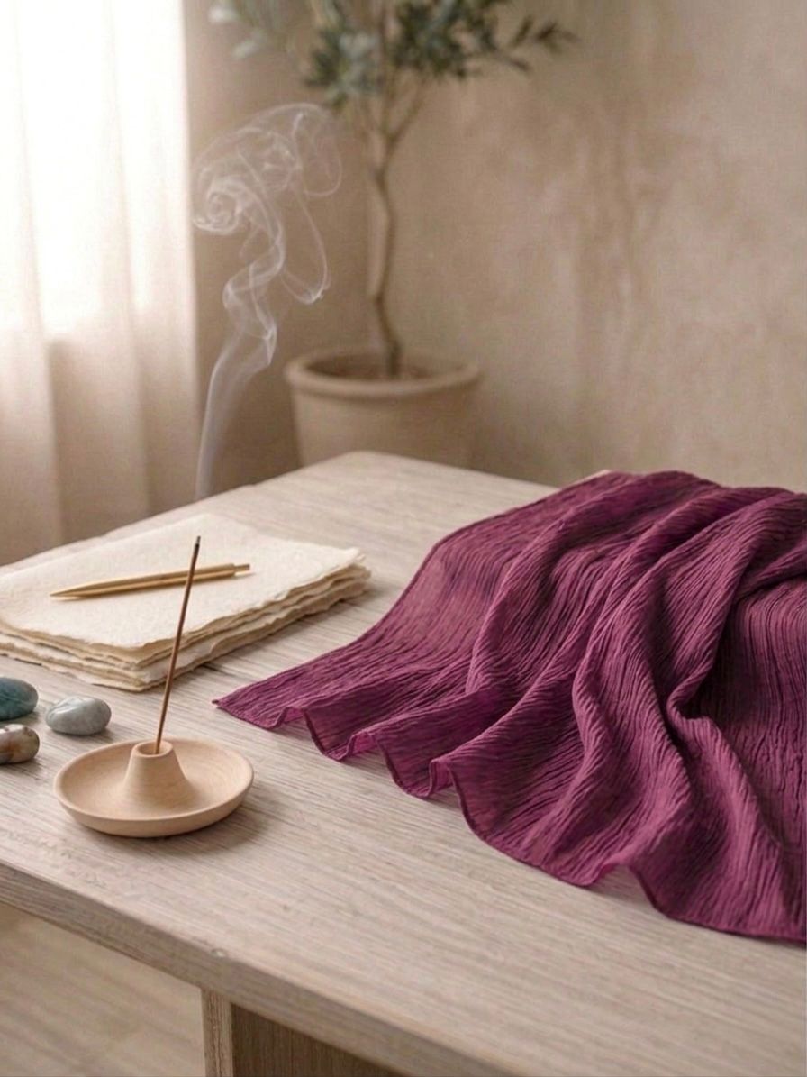 Crinkle Silk Scarf - Islamic Hijab | Purple