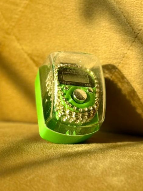 Fancy tasbeeh Counter with handmade diamond cut gemstones by Idara-e-islamiat