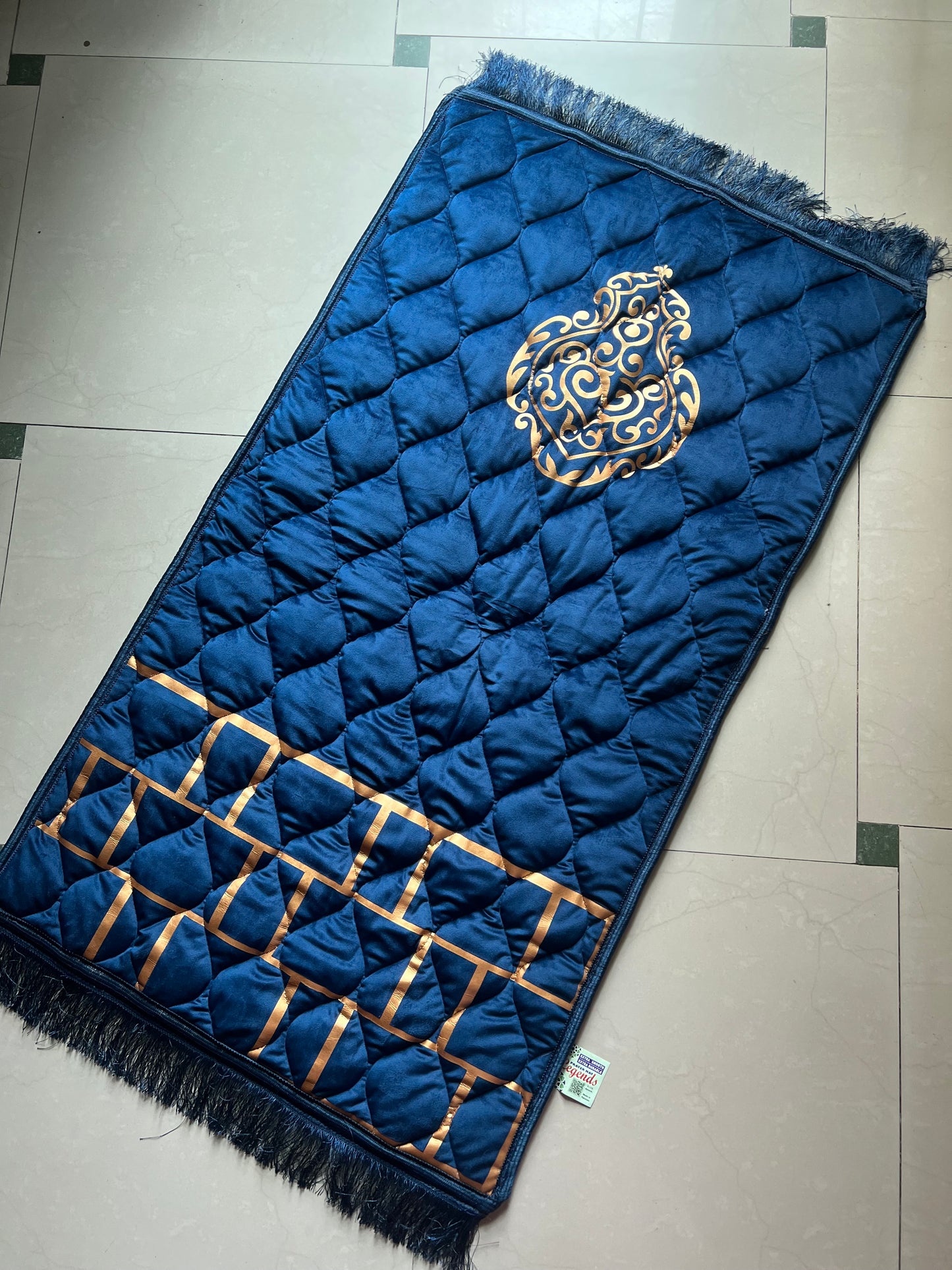 Blue Velvet Bridal Quran Set (Ittar , Tasbeeh , Rahal Box , Velvet Quran , Velvet prayer mat)