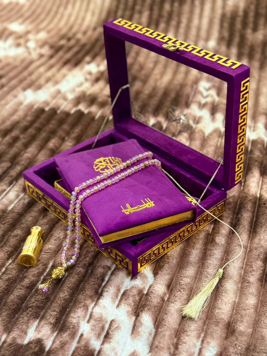 Noor Quran Set with Box Purple | Perfect Islamic Gift