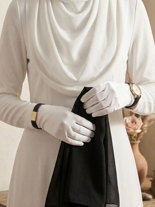 Royal Watch Bracelet Party Wear Scarf - Islamic Hijab | Black