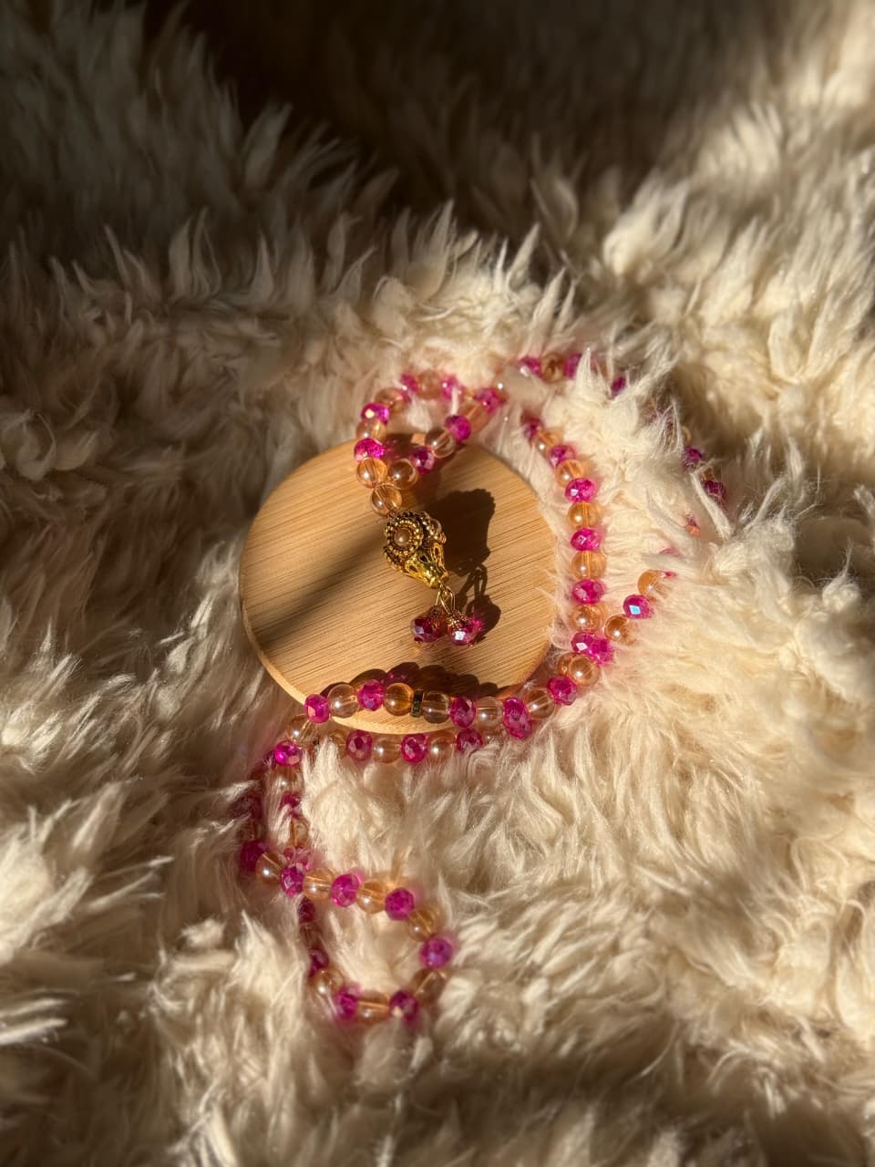 Signature Sunshine Pink Crystal 100 beads Tasbeeh by Idara-e-Islamiat