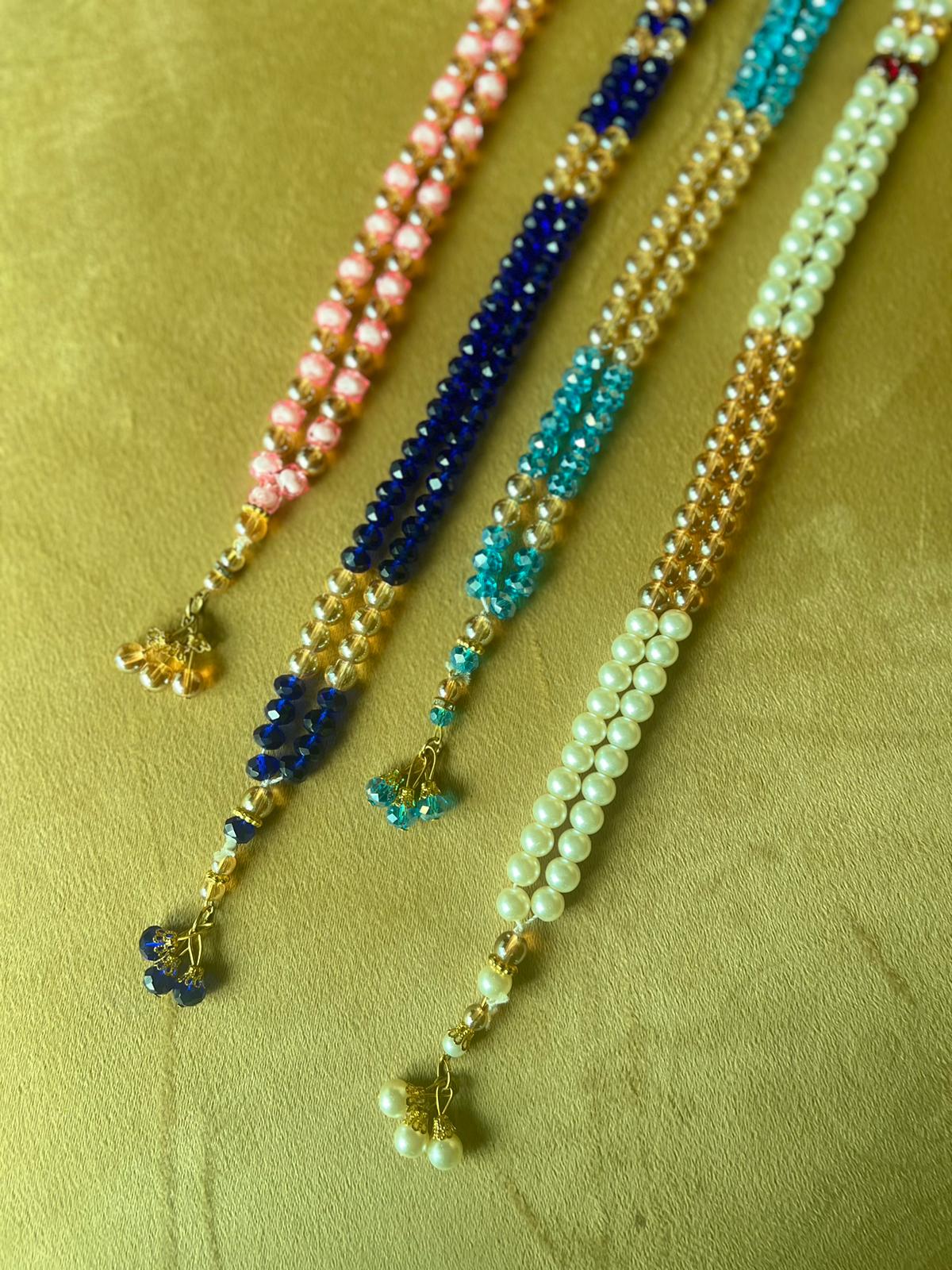 Light Blue Crystaal Multicoloured Tasbeeh