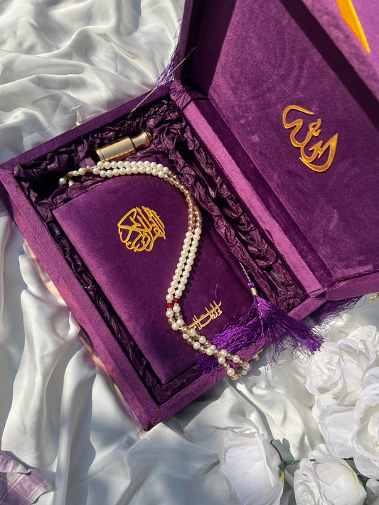 Purple Velvet Quran Set
