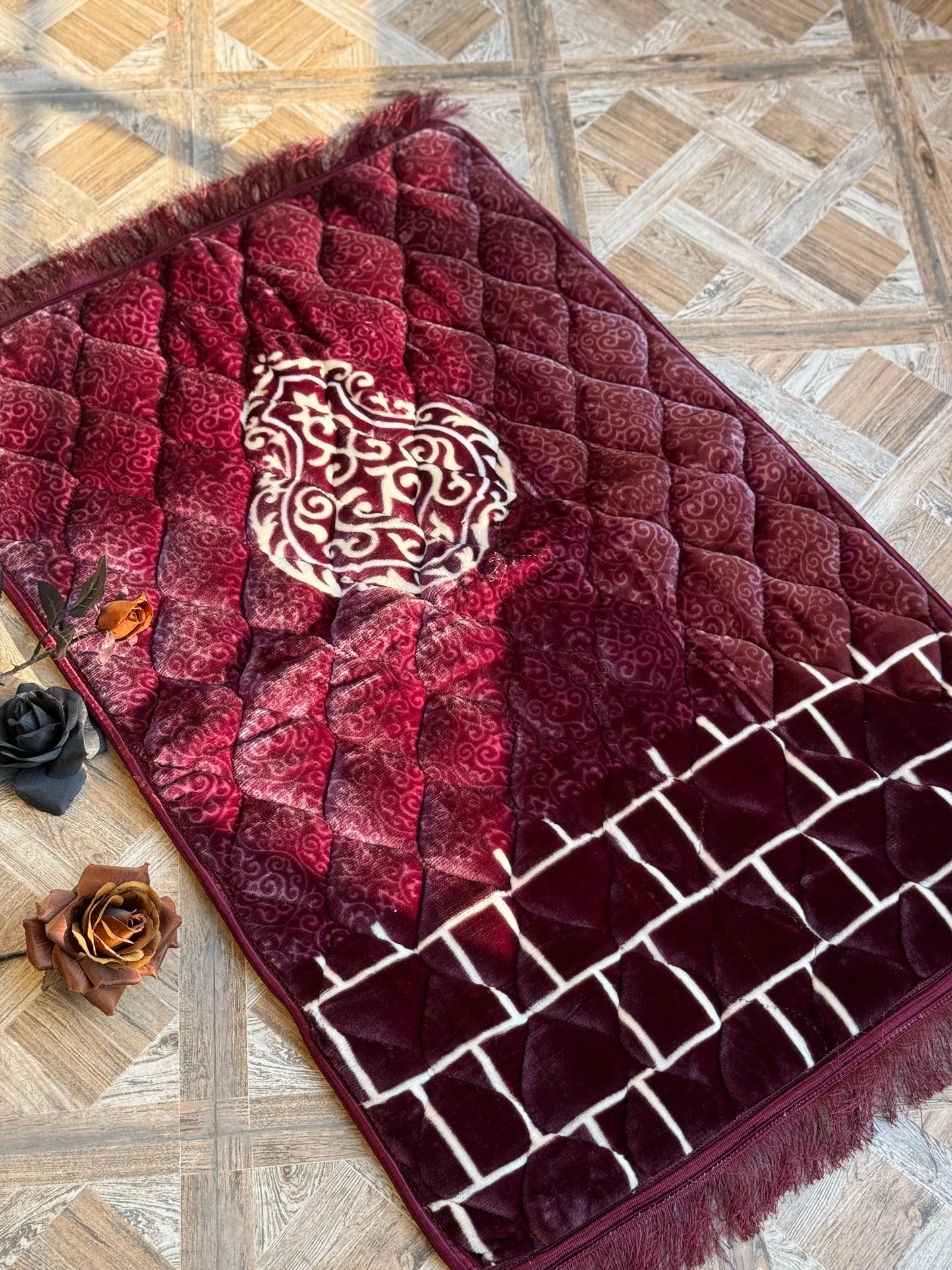 Ziwaj Purple Transparent Set ,Velvet Rahal, Velvet Box , Ittar , Tasbeeh , Counter , Prayer Mat