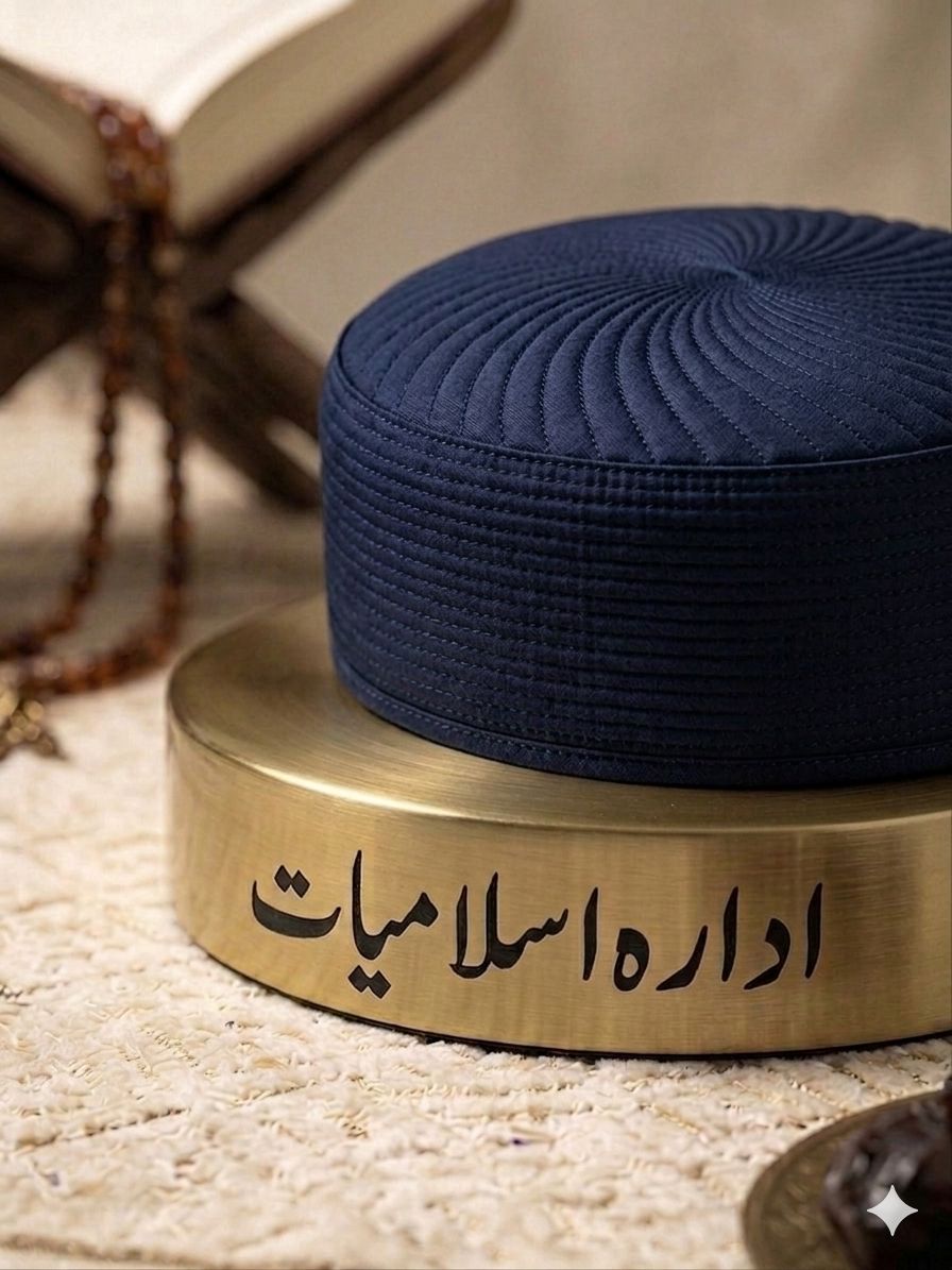 Ammer Kufi Cap - Blue Large Border