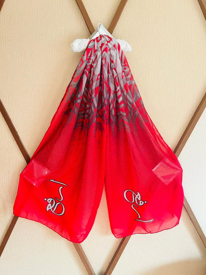 Red Huroof Customise Scarf