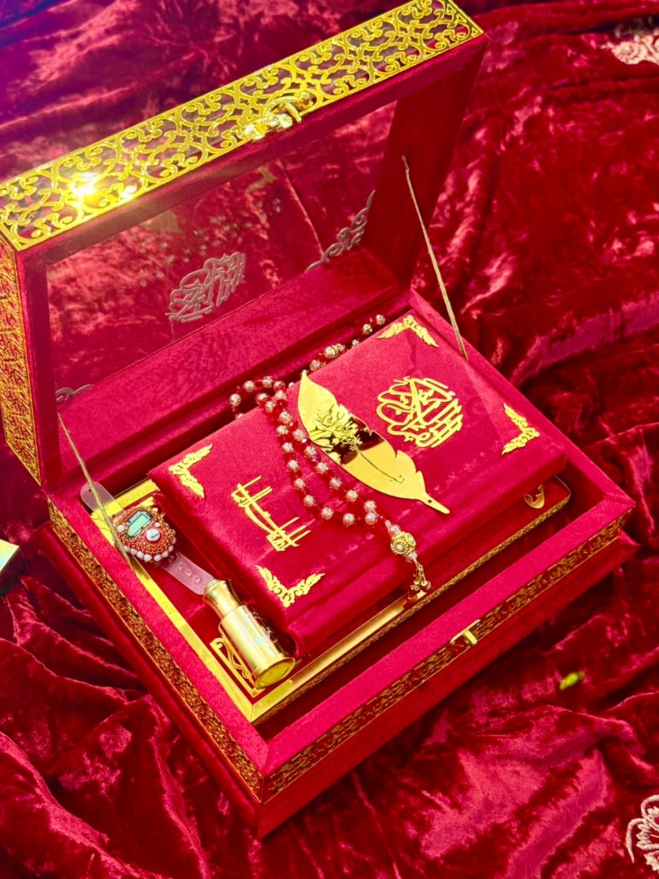 Signature Bridal Ziwaj Quran Box Luxury Set - Red