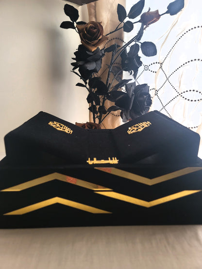 Black Velvet Quran Set (Tasbeeh , Ittar , Velvet Rahal Box , Velvet Quran)