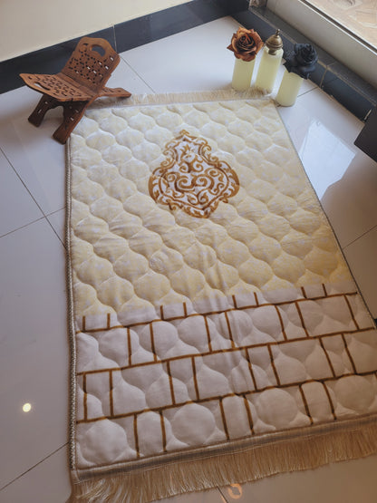 White Pearl Bridal Velvet Quran Set with Ittar Tasbeeh Janamz