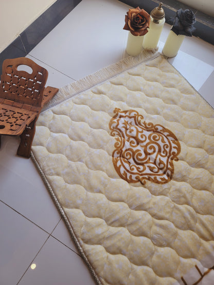White Pearl Bridal Velvet Quran Set with Ittar Tasbeeh Janamz