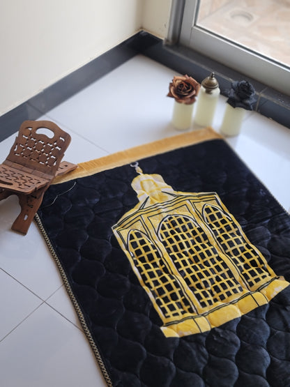 Jet Black Velvet Bridal Quran Set (Ittar , Tasbeeh , Velvet Quran , Velvet Rahal Box , Prayer Mat)
