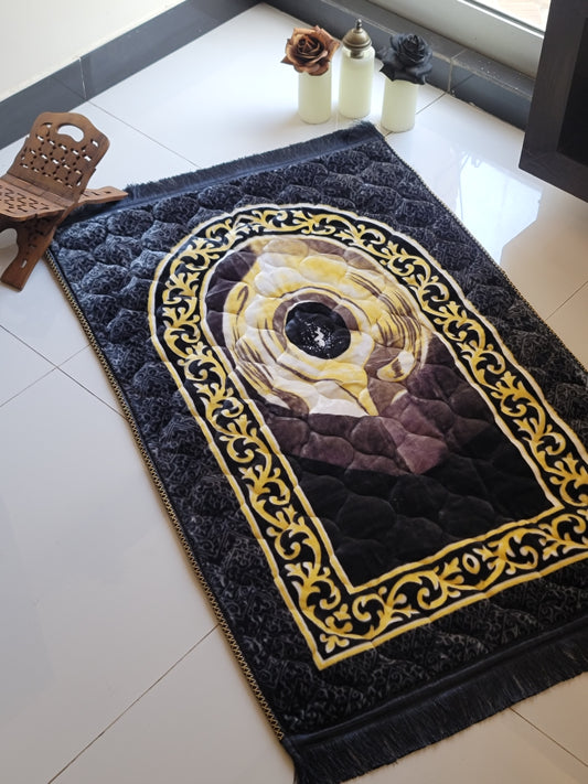 Black Hajr e Aswad Prayer Mat janamaz