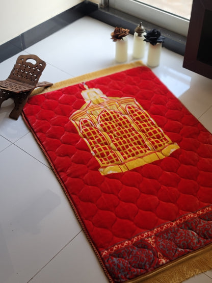 Red Velvet Bridal Quran Set (Ittar , tasbeeh , Prayer Mat, Velvet Box/ Rahal Box)