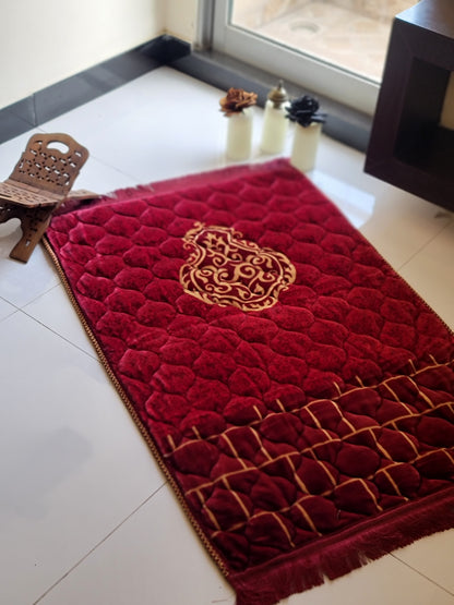 Red Velvet Bridal Quran Set (Ittar , tasbeeh , Prayer Mat, Velvet Box/ Rahal Box)