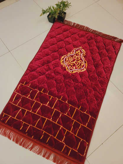 Maroon Velvet Bridal Quran Set With Janamz , Tabseeh , Ittar