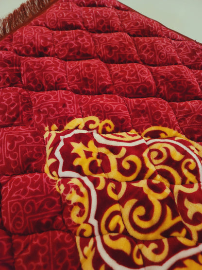 Maroon Velvet Bridal Quran Set With Janamz , Tabseeh , Ittar