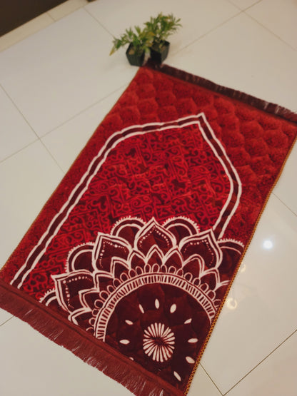 Maroon Velvet Bridal Quran Set With Janamz , Tabseeh , Ittar