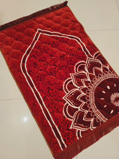 Maroon Velvet Bridal Quran Set With Janamz , Tabseeh , Ittar