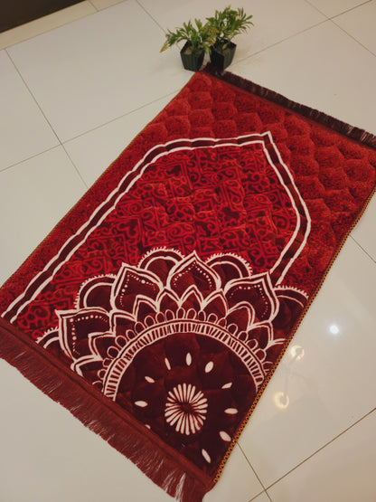 Maroon Velvet Bridal Quran Set With Janamz , Tabseeh , Ittar