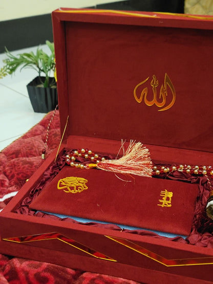Pink Velvet Bridal Quran Set , Tabseeh , Ittar