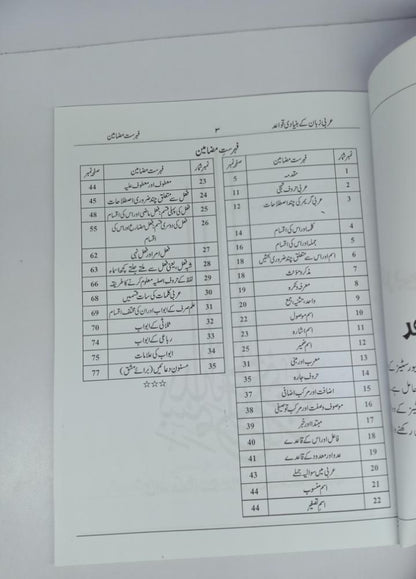 عربی زبان کے بنیادی قواعد
