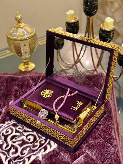 Signature Ziwaj Transparent Quran Box Set - Purple