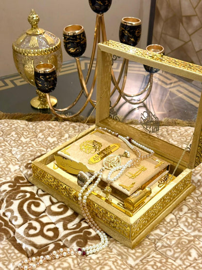 Signature Ziwaj Transparent Quran Gift Box Set - Golden