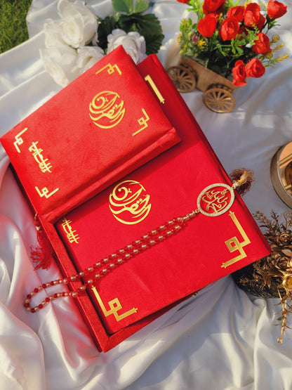 Tazkira Bridal Quran Set with Janamaz , scarf , Ittar , Tabeeh , Rahal box , Name Customize