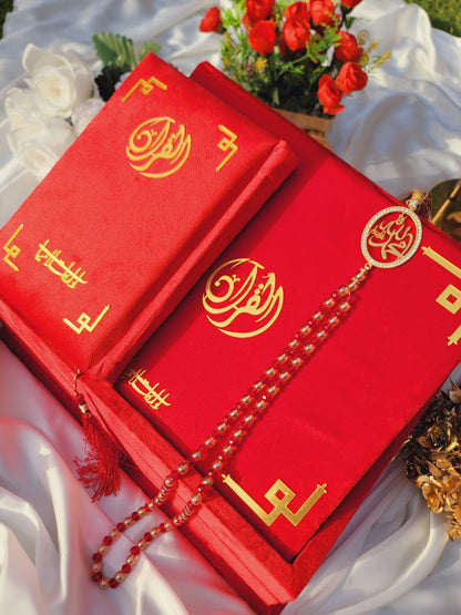 Tazkira Bridal Quran Set with Janamaz , scarf , Ittar , Tabeeh , Rahal box , Name Customize