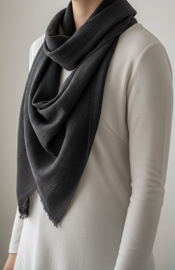 Turkish Lawn Scarf - Islamic Hijab | Black