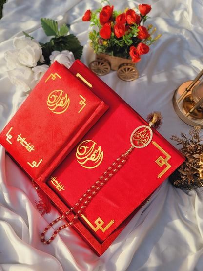 Tazkira Bridal Quran Set with Janamaz , scarf , Ittar , Tabeeh , Rahal box , Name Customize