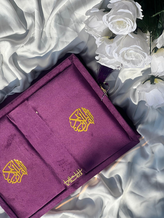 Purple Velvet Quran Set