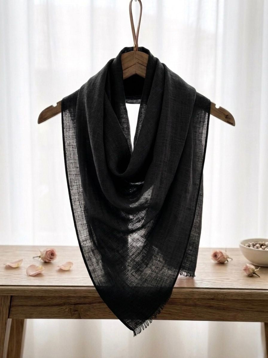 Turkish Lawn Scarf - Islamic Hijab | Black