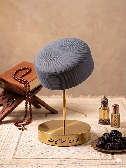 Ameer Kufi Cap -  Bluish  Grey  Large Border