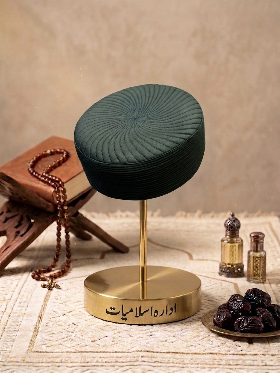 Ameer Kufi Cap - Green- Large Border