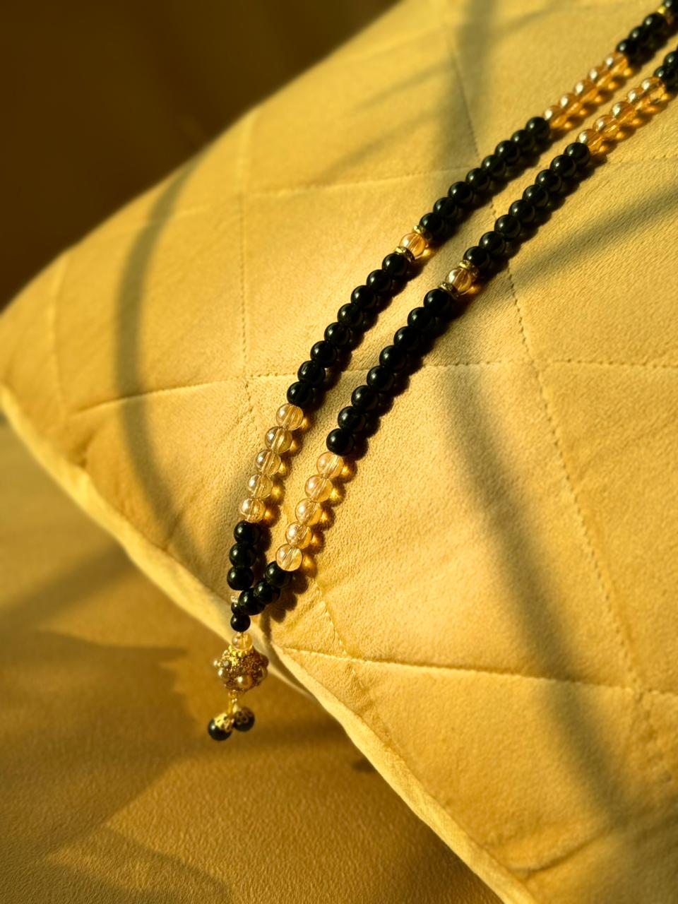 Signature Black Stone and Golden Crystal Tasbeeh by idara-e-islamiat 