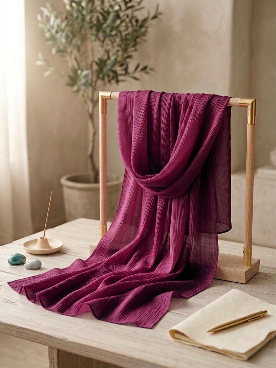 Crinkle Silk Scarf - Islamic Hijab | Purple