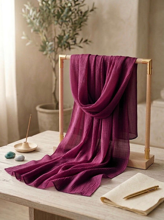 Crinkle Silk Scarf - Islamic Hijab | Purple