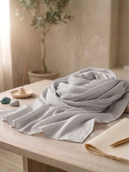 Crinkle Silk Scarf - Islamic Hijab | Silver Grey