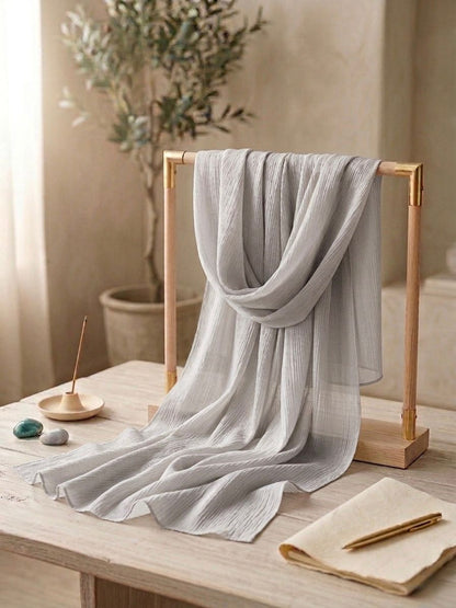 Crinkle Silk Scarf - Islamic Hijab | Silver Grey
