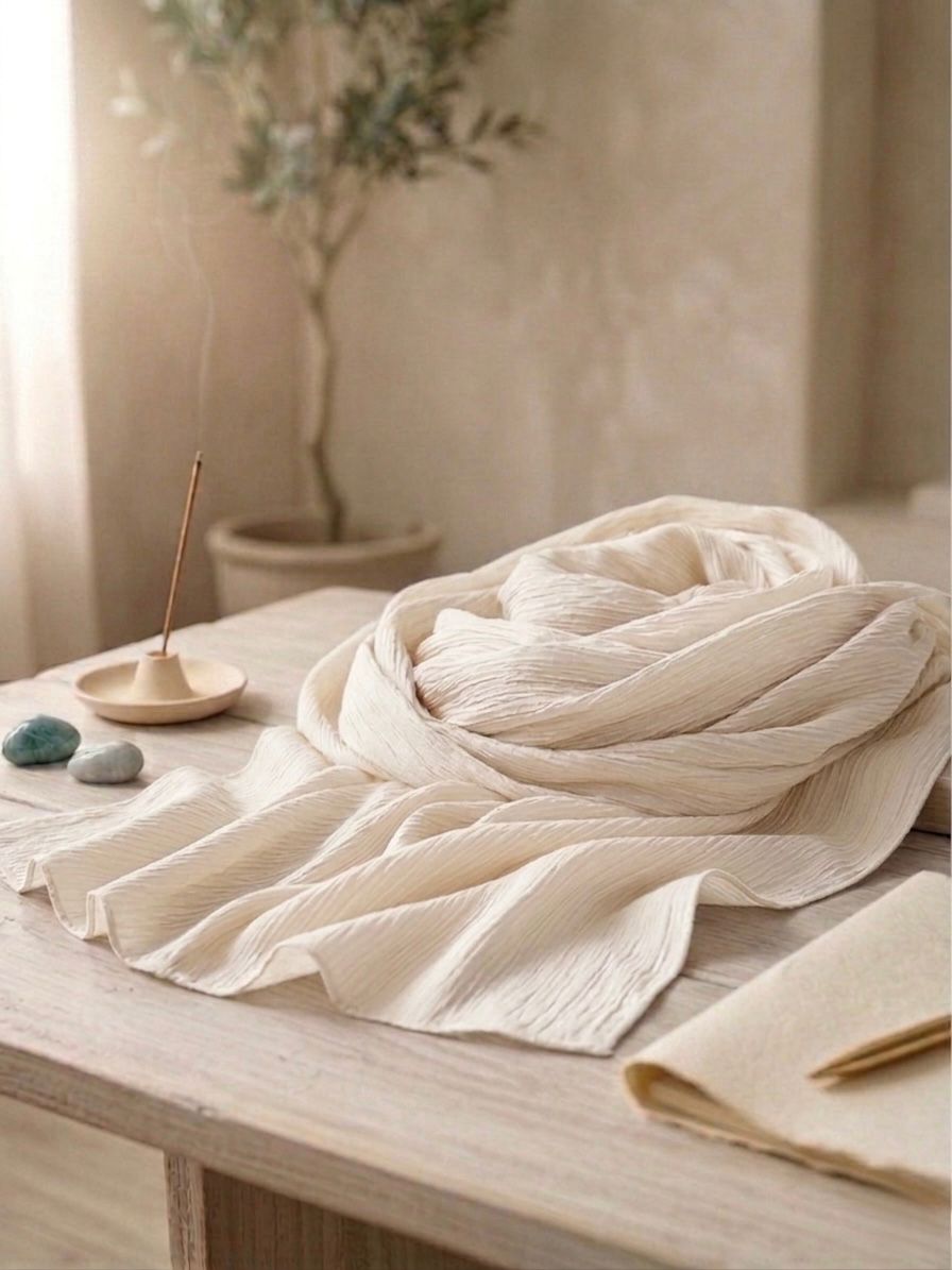 Crinkle Silk Scarf - Islamic Hijab | Skin Golden
