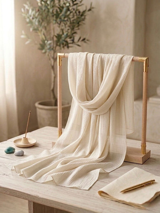 Crinkle Silk Scarf - Islamic Hijab | Skin Golden